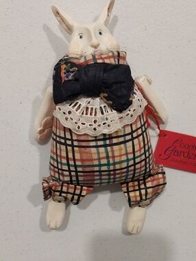 Collectable Vintage Ceramic And Beanbag Rabbit Country Nwt